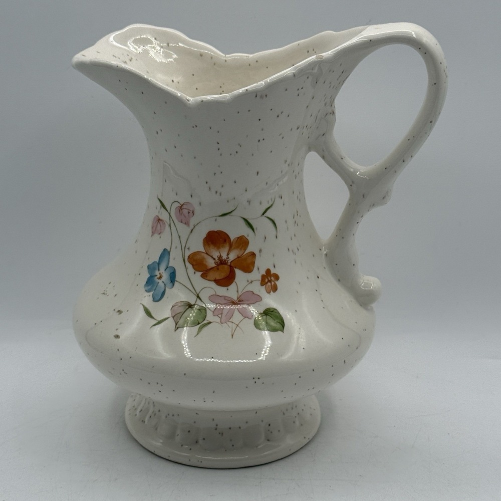 Vintage Treasure Craft Speckled Splatter Spring‎ Flower Water Pitcher - Picture 2 of 11